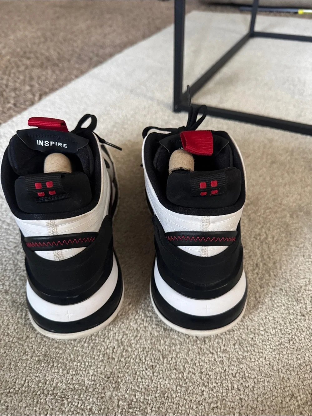 Jordan Men's High-Top Sneakers in White, Black & Red